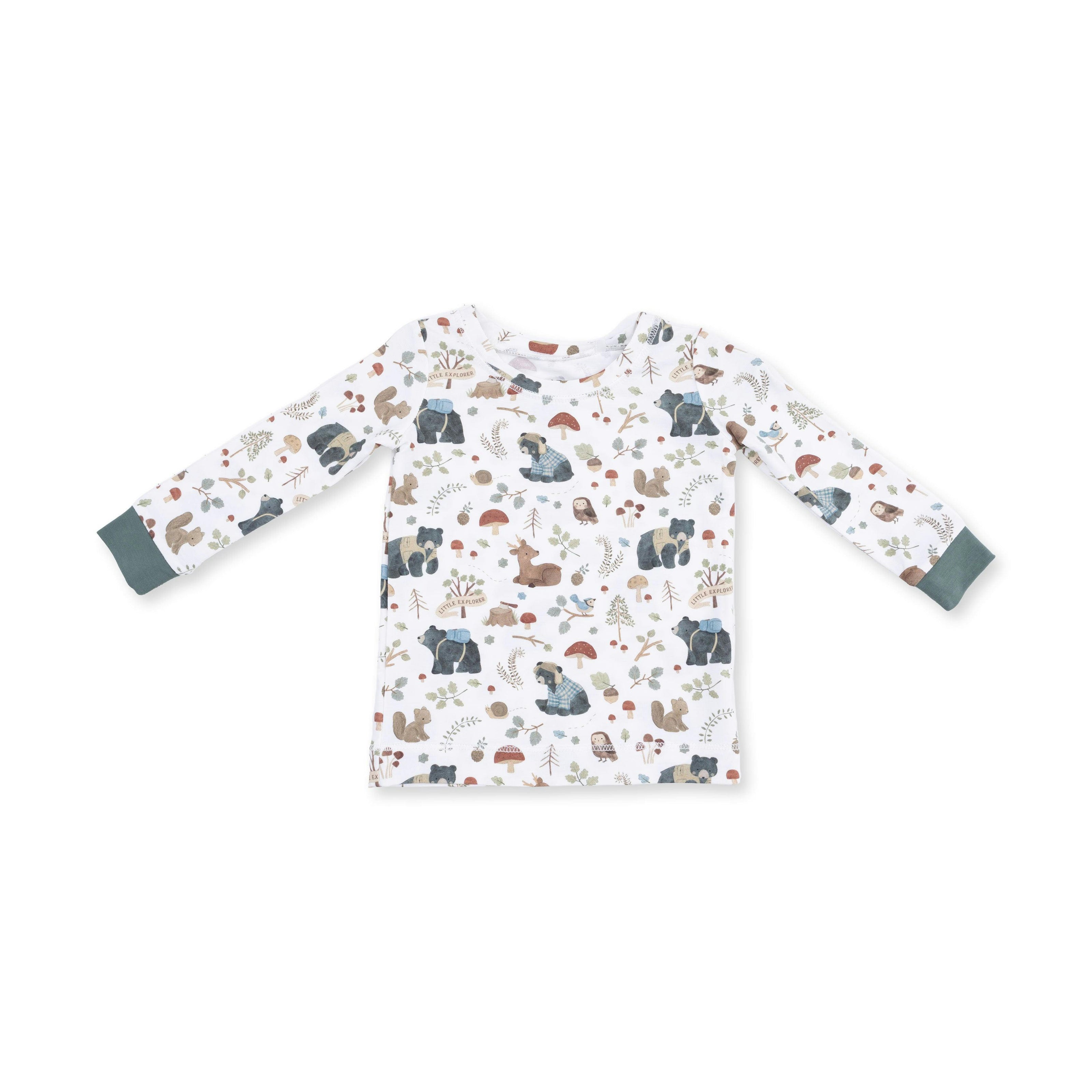 Southern Woodland Animals Green - Long Sleeve Loungewear Set