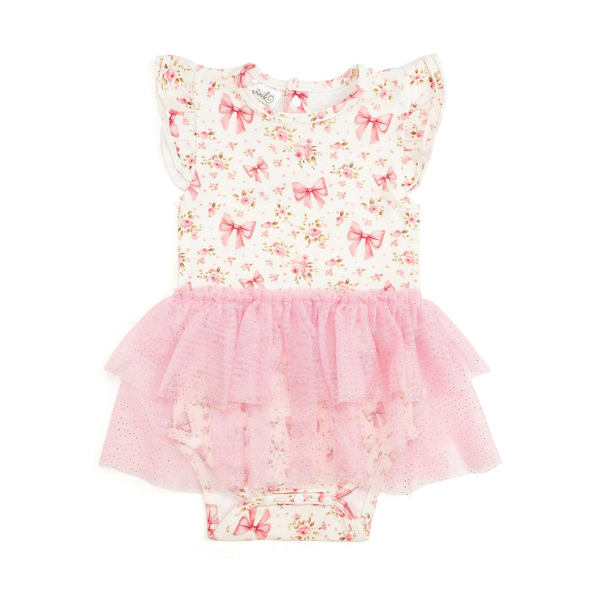 Ditsy Floral Short Sleeve Tutu Bodysuit