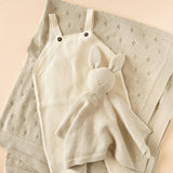 Pique Blanket and Bunny Lovey Gift Set - Birch