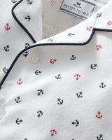 Baby's Twill Summer Romper in Anchors Away White