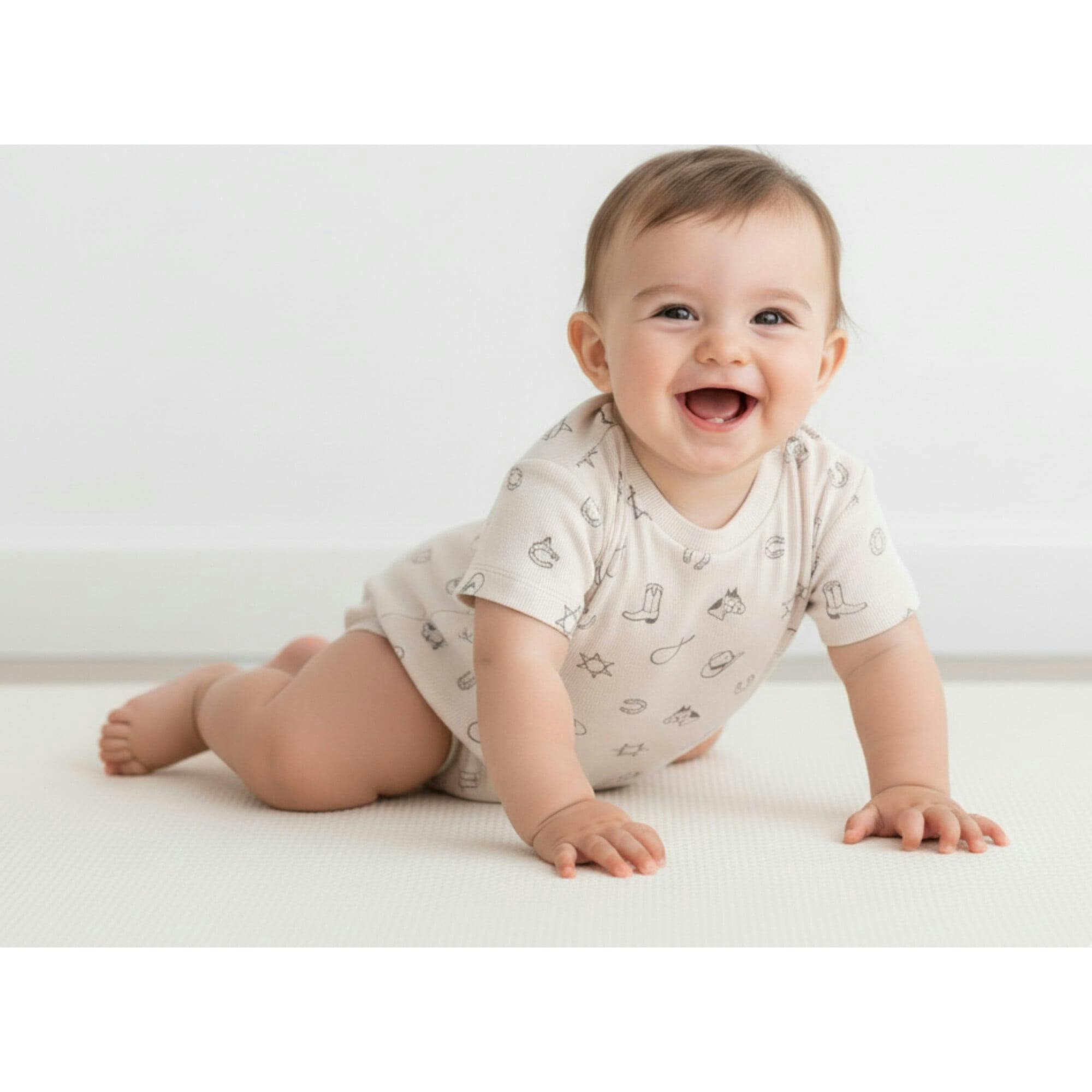 Organic Short Sleeve Bubble Romper - Rodeo