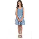 Tween Girls Rib Knit Bow Shoulder Dess | Floral Eyelet