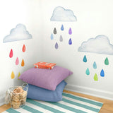 Rainbow Raindrops • Peel-and-Stick Wall Decals