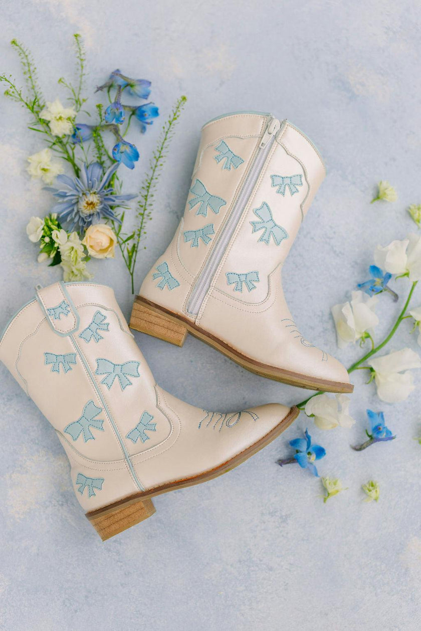 Cowgirl Baby Blue Bow Boots