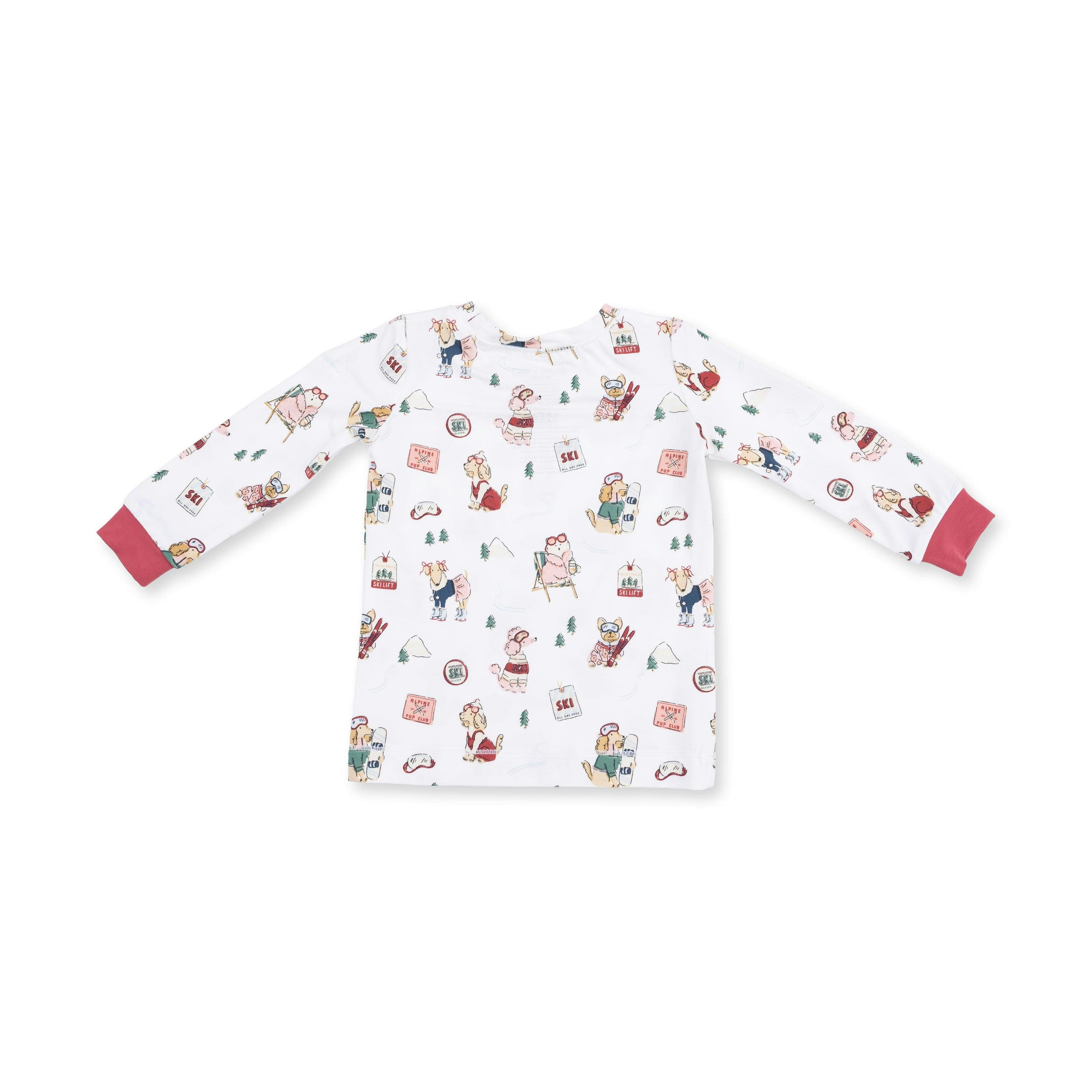 Winter Sports Dogs Pink - Long Sleeve Loungewear Set