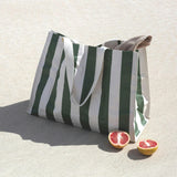 Sunnylife: Carryall Beach Bag - Vacay Olive Stripe
