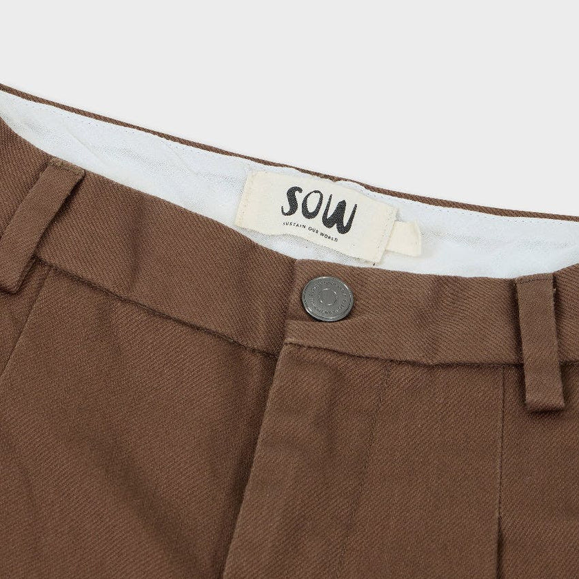 Organic Cotton Wide Leg Double Pleated Pant