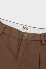 Organic Cotton Wide Leg Double Pleated Pant