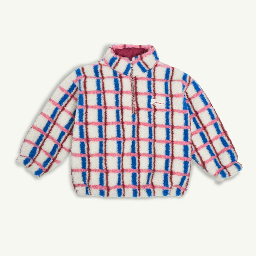 children's merino wool kangaroo jacket - pink & cobalt