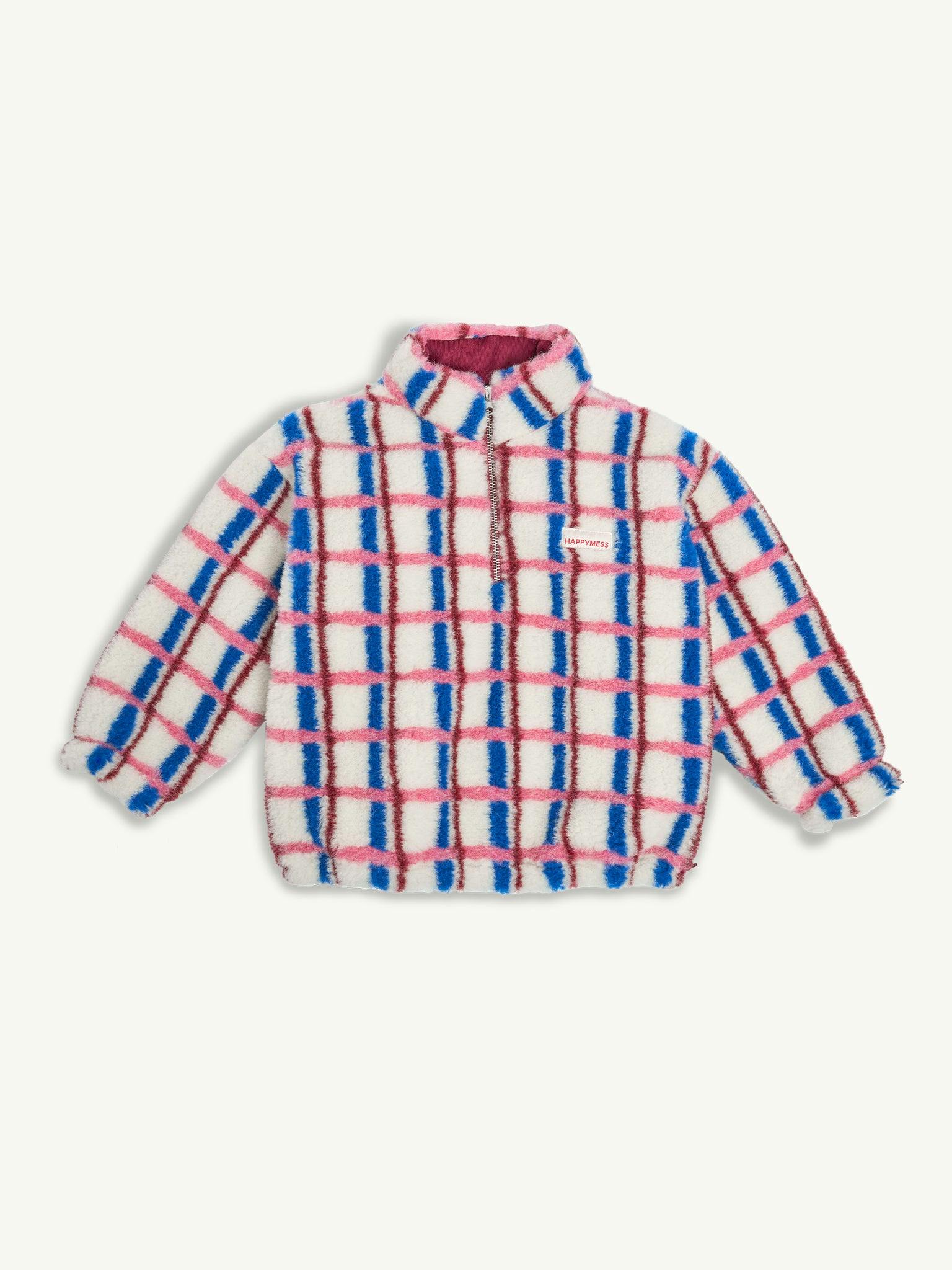 children's merino wool kangaroo jacket - pink & cobalt