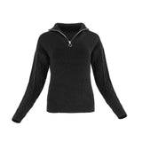 CABLE KNIT ZIPPER SWEATER