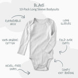 BLAKE 10-Pack Long Sleeve Bodysuit