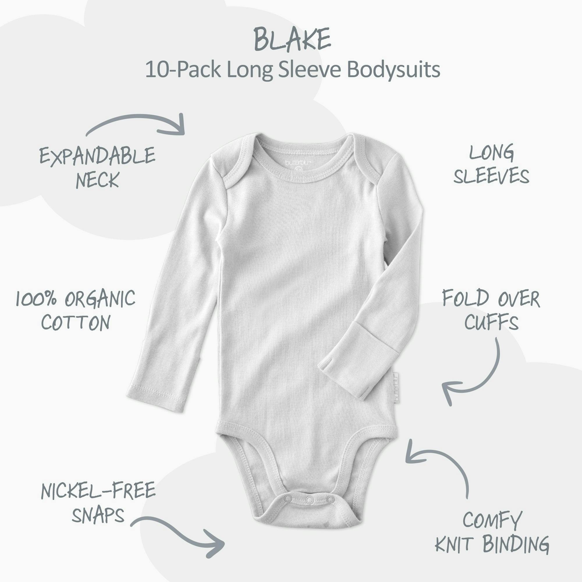 BLAKE 10-Pack Long Sleeve Bodysuit