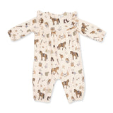 Pretty Equestrian - Ruffle Sleeve Snap Romper