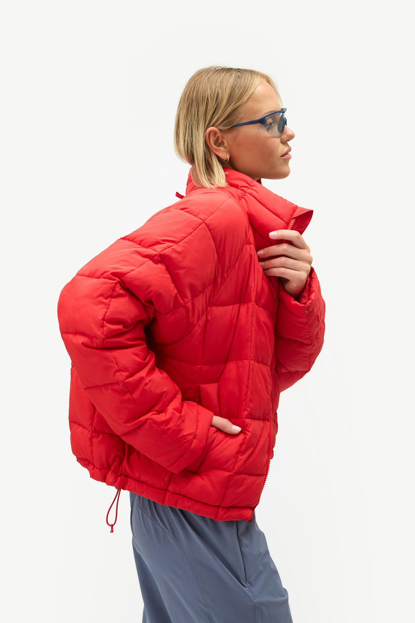 Nellie Packable Puffer Jacket, Rouge