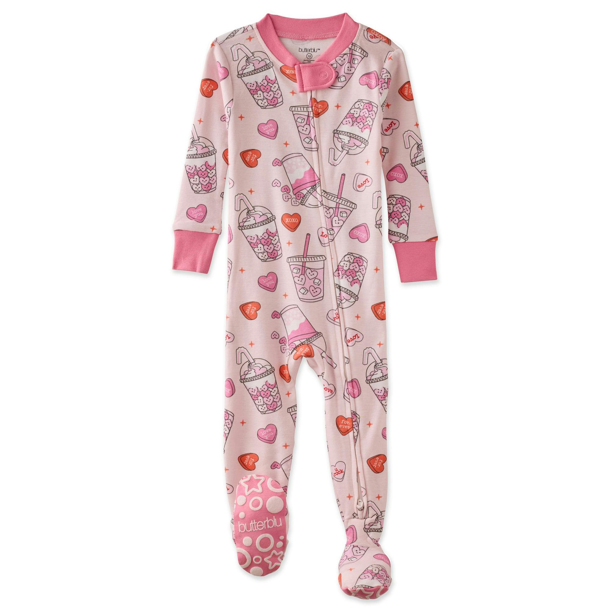 CRUZ Snug Fit Footed Baby Girls Pajamas