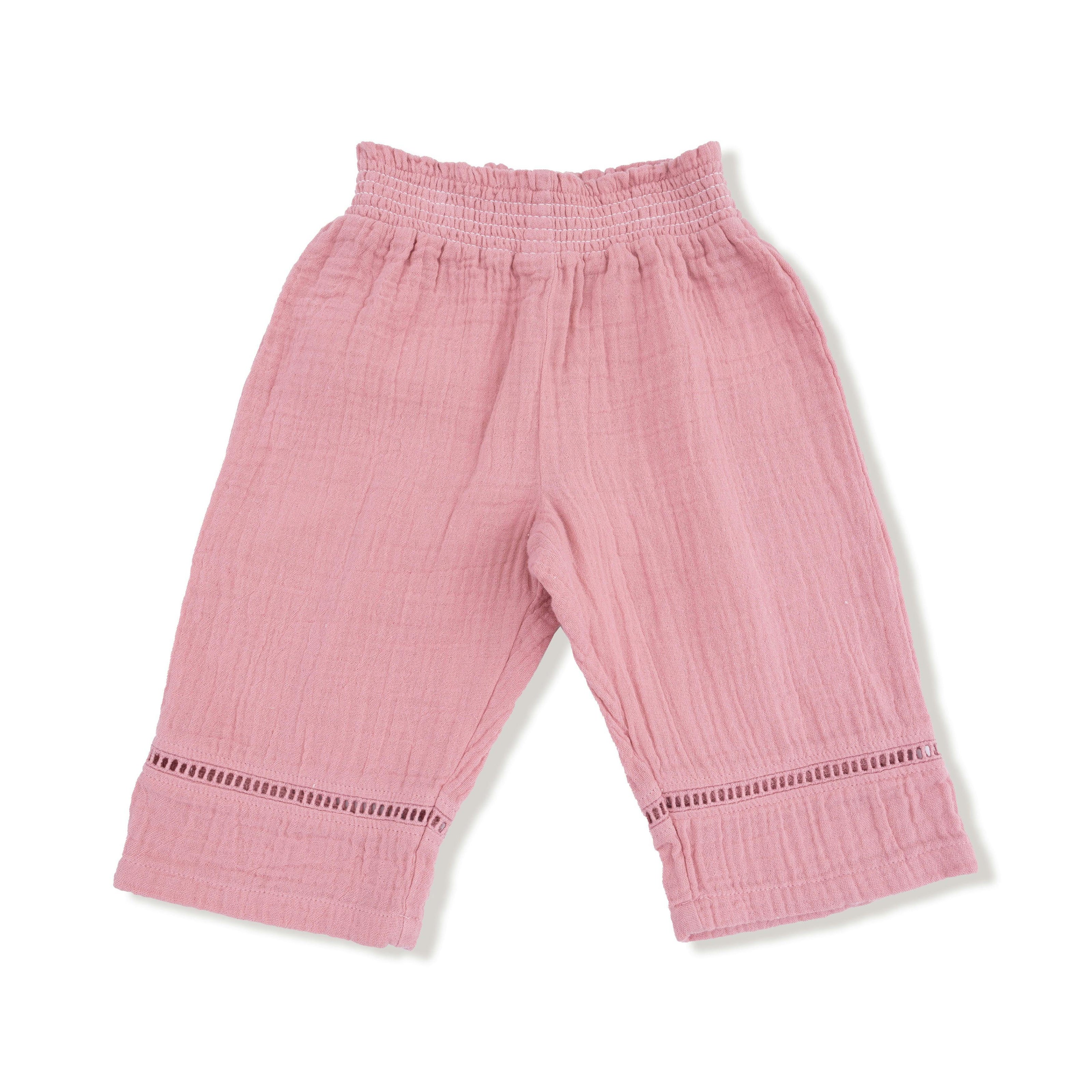 Rose Elegance - Smocked Waist Pants