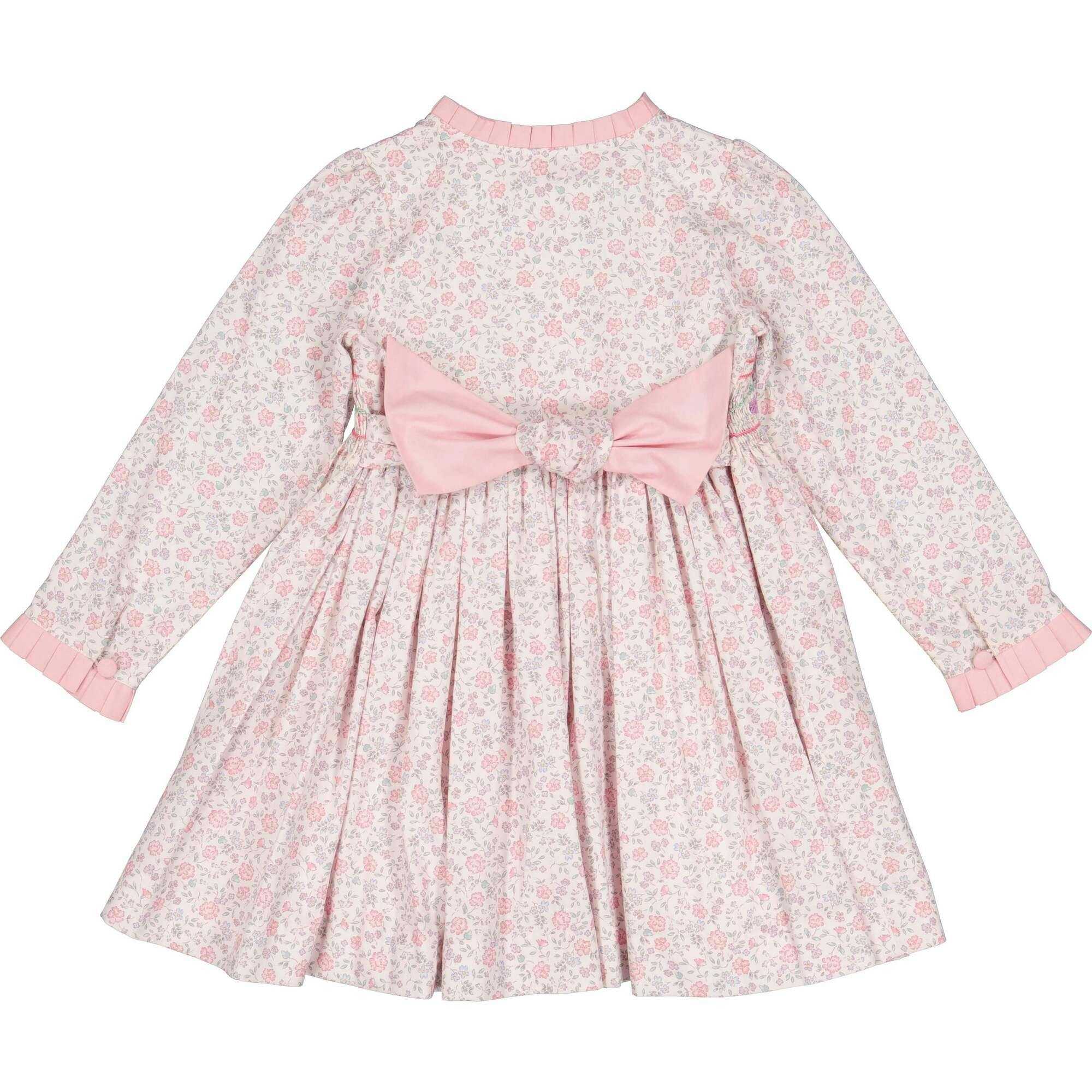 Violette Pink Floral Short Puff Smocked Dress