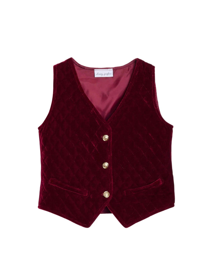 Kids Burgundy Vest Waistcoat