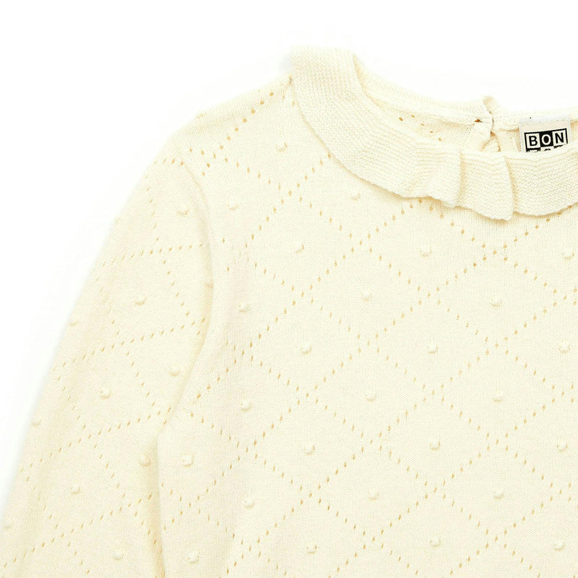 BONTON Frou Frou Ruffle Collar Sweater