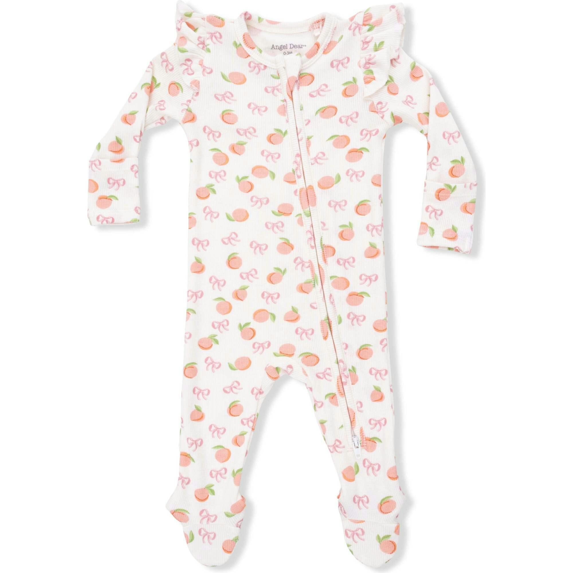 Little Peaches - 2 Way Ruffle Sleeve Zipper Footie