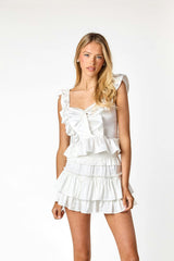 Willow Satin Mini Skirt White