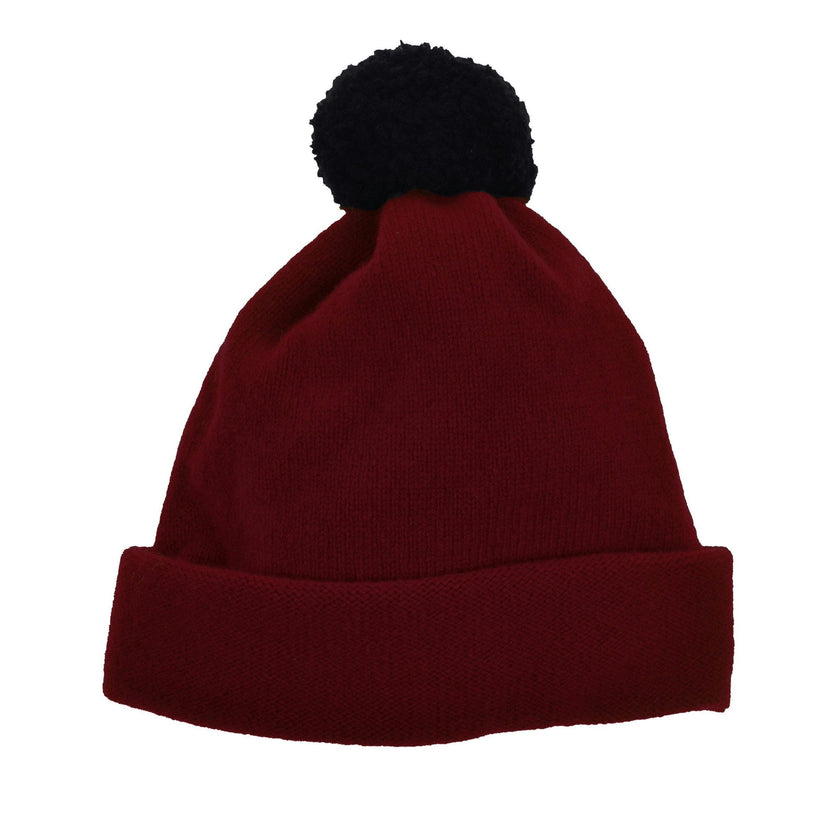 Argyll Bobble Hat - Russet Red