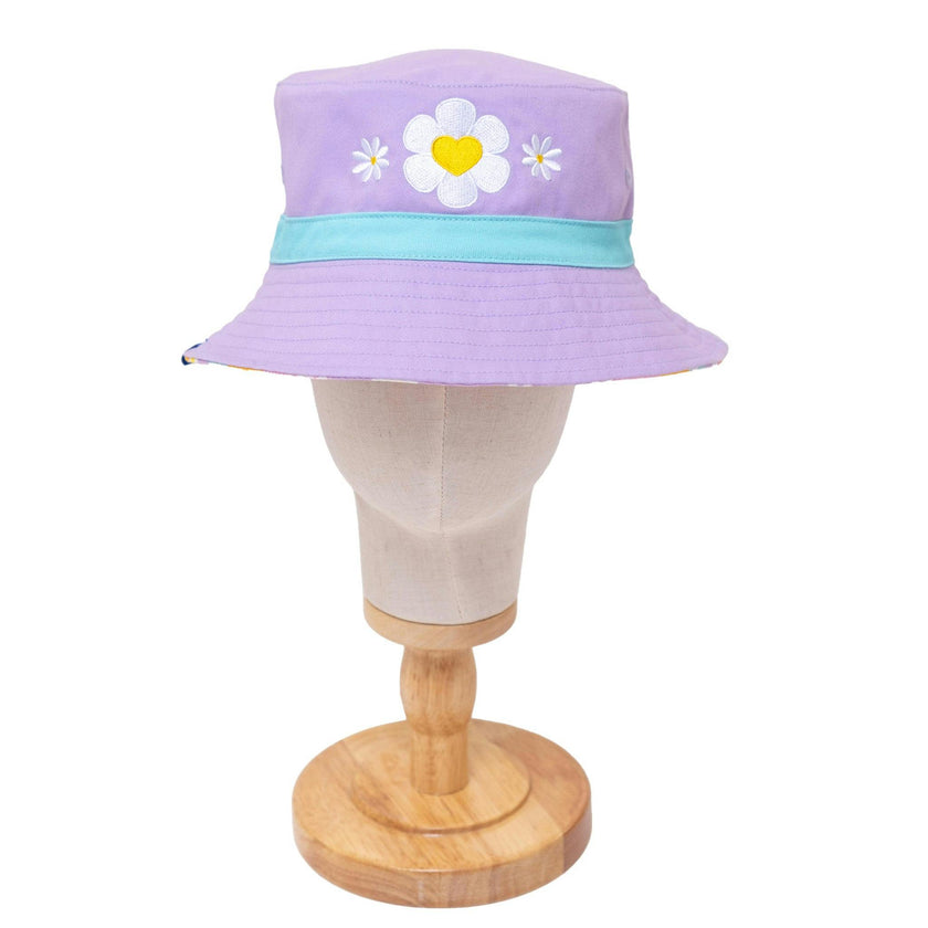 Reversible Bucket Hat – Happy Daisy Stripes