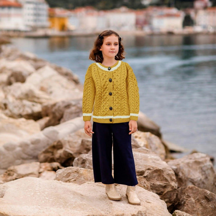 London Days Merino Cardigan, Sunshine Yellow