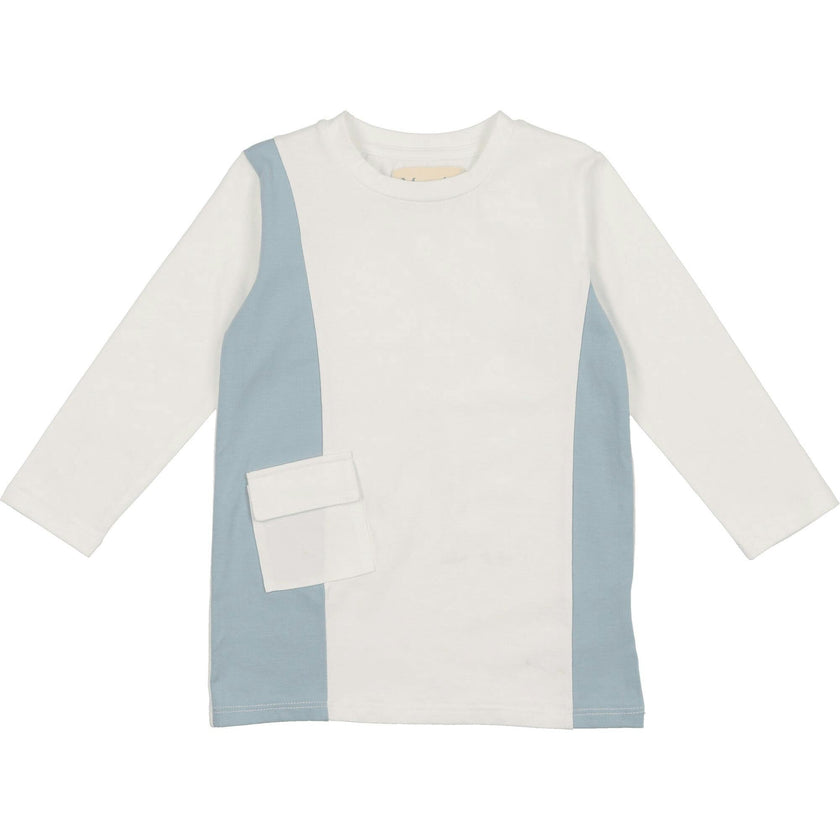Colorblock Pocket 3-Quarter Sleeves Tee