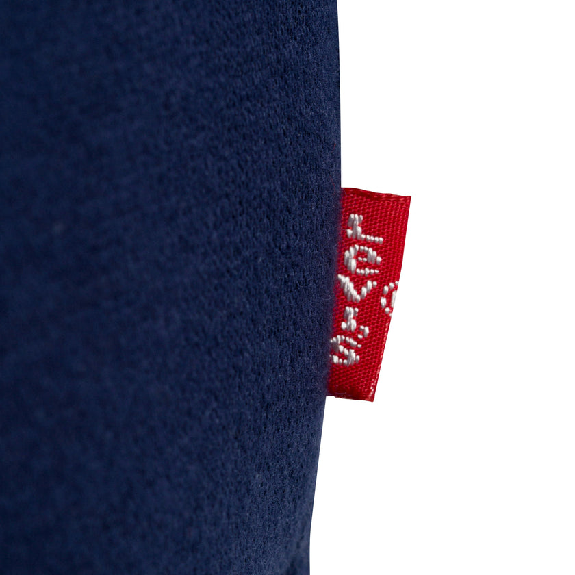 Navy Logo Print Hoodie
