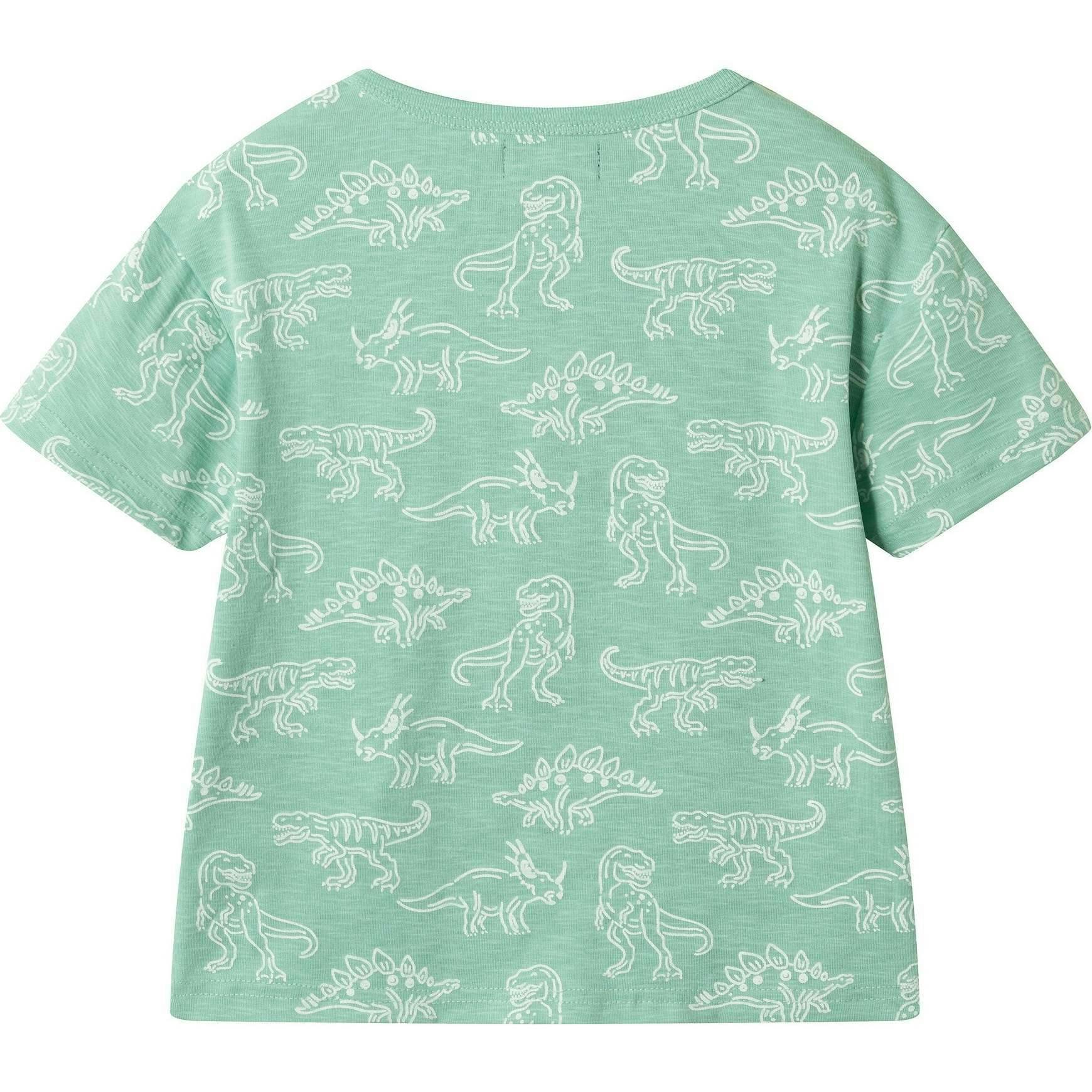 Boys Printed Henley Set | Green Dino