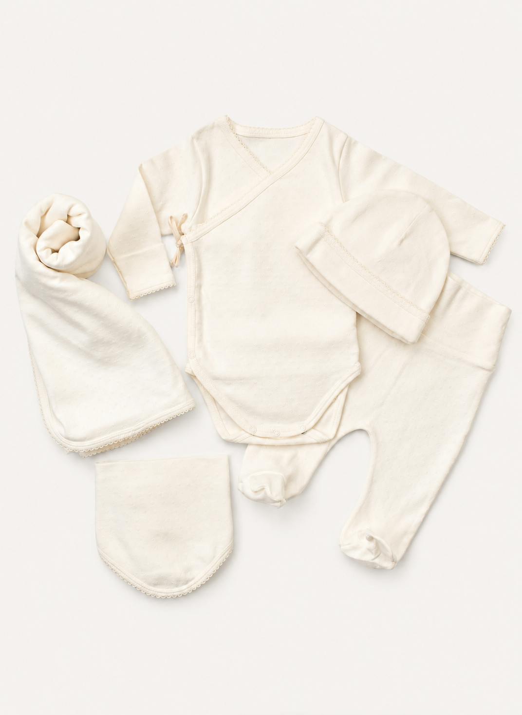 Welcome Baby Organic Pointelle Cotton 5 Piece Set