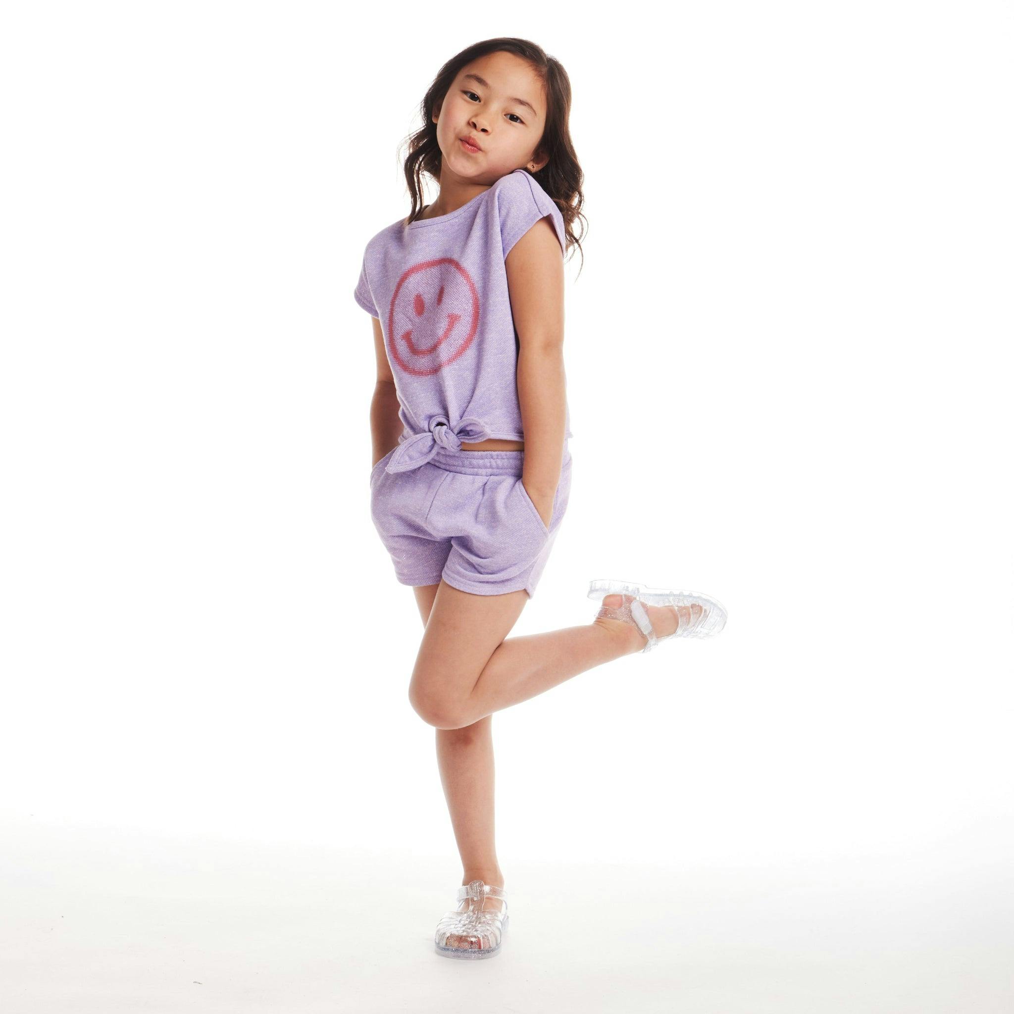 Kids Girls Tie-Front Top & Short Set