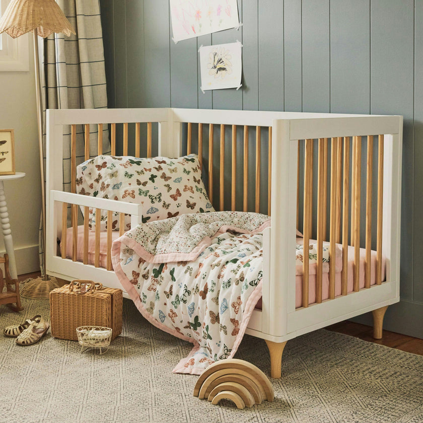 Cotton Muslin Toddler Bedding 3 Piece Set - Butterflies 2