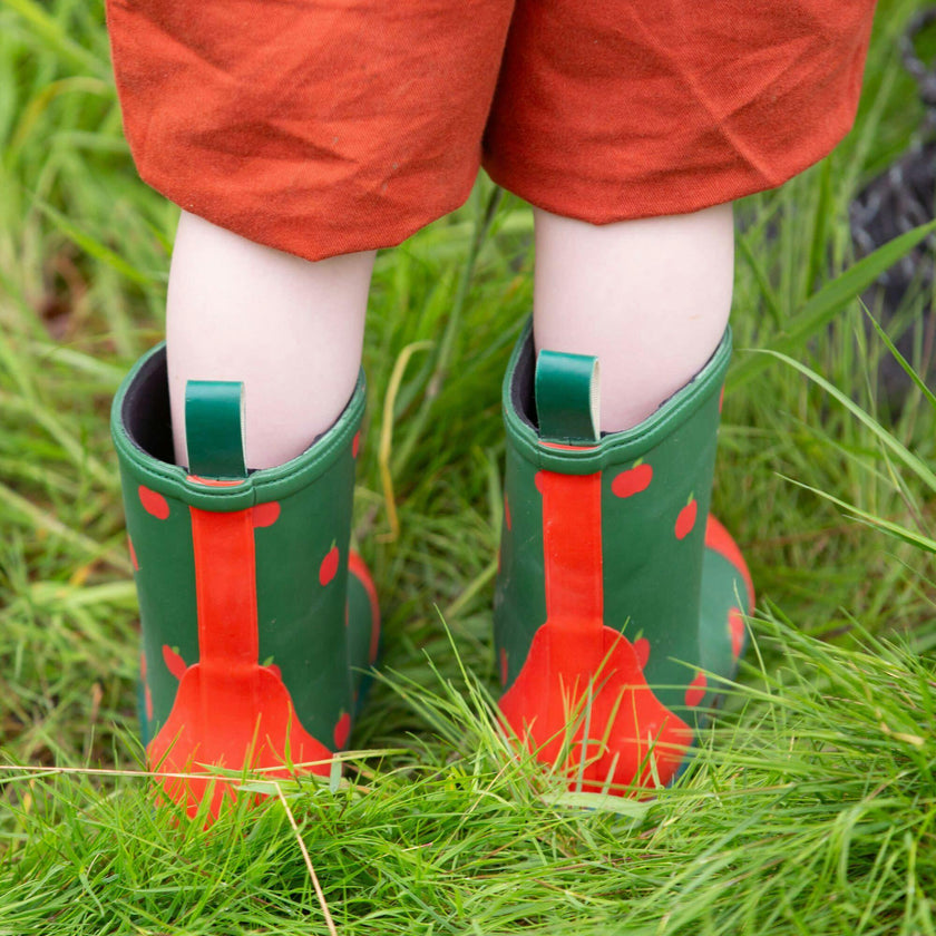 Wellington Classic Calf Length Round Toes Waterproof Boots, Green