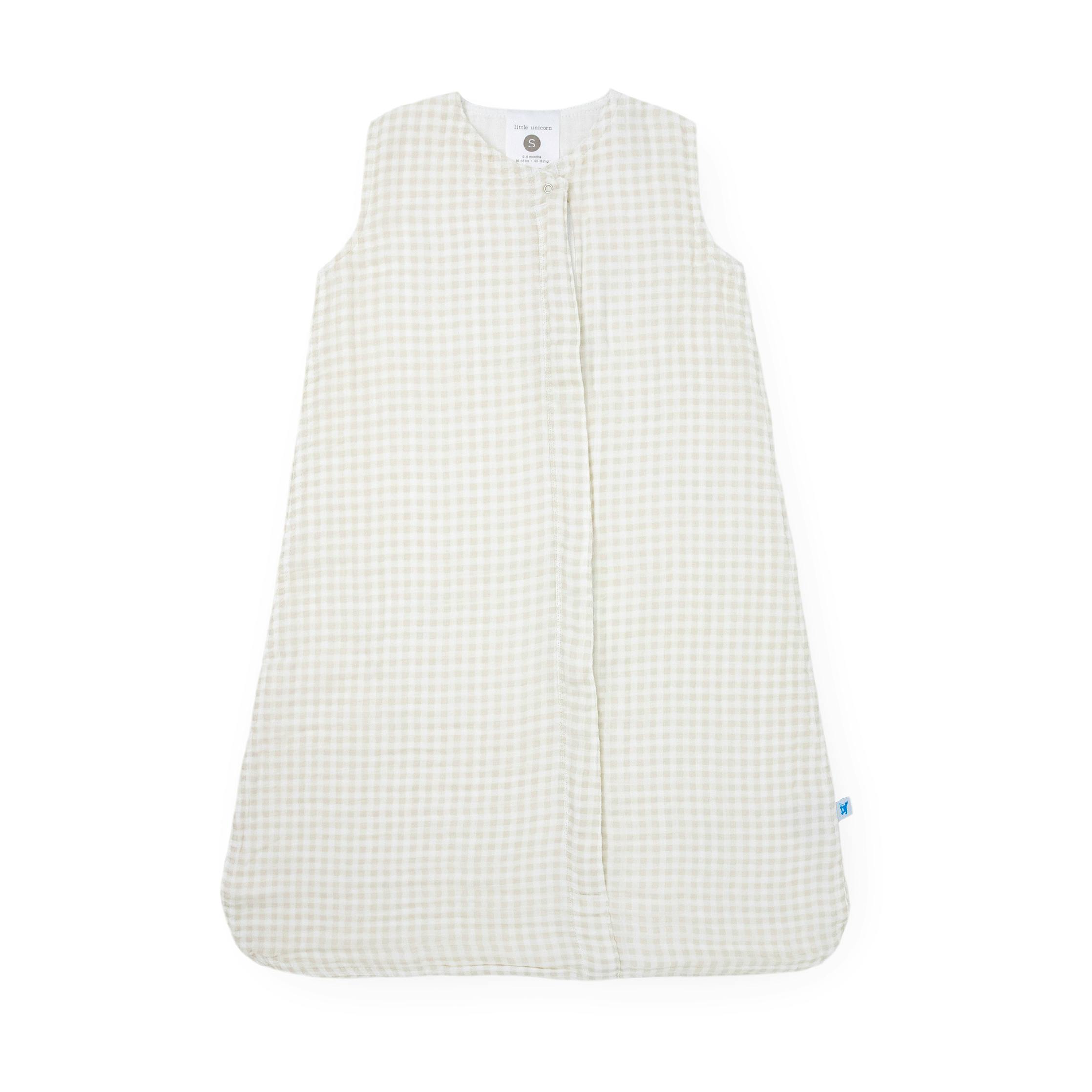 Cotton Muslin Sleep Bag - Tan Gingham