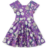 Button Back Skirted Dress, Purple