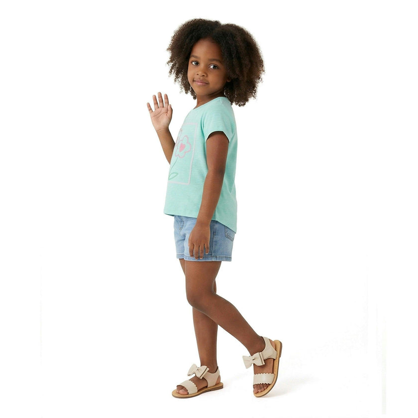 Girls Emroidered Tee | Sparkle Bloom