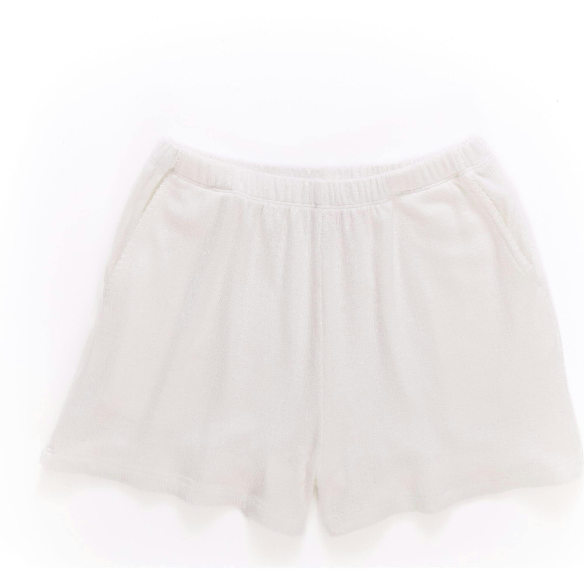 Girls Pointelle Short in Bright White