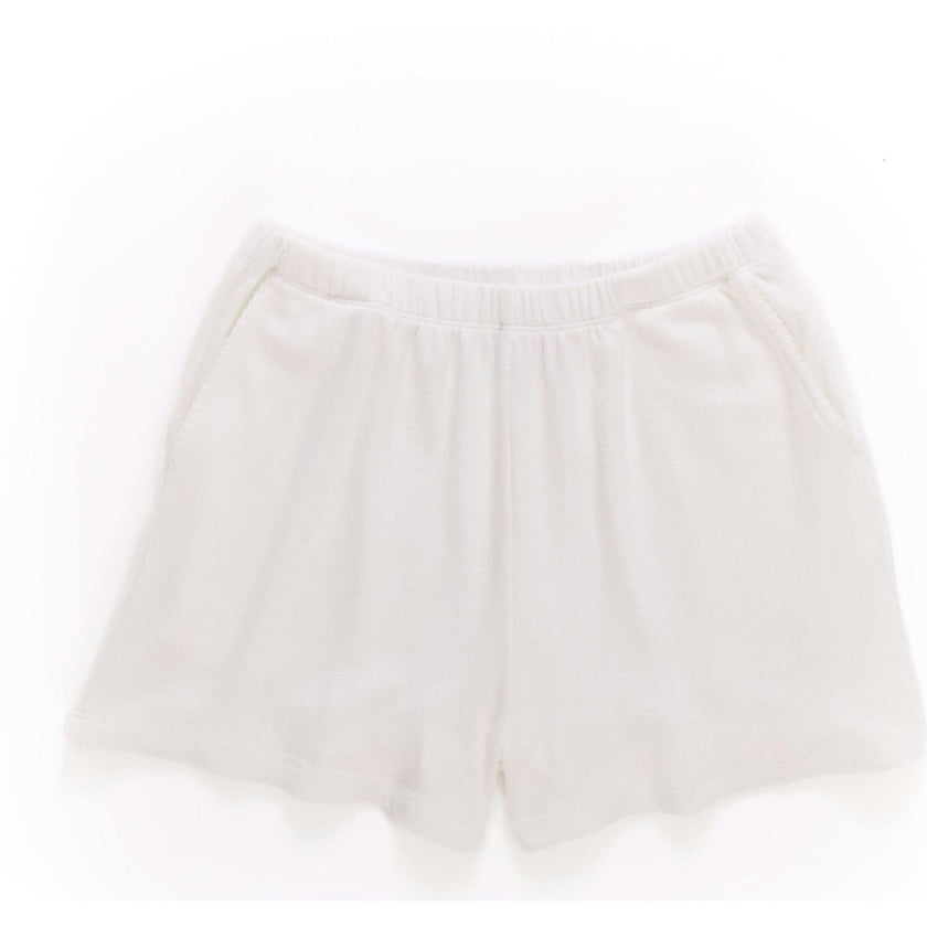 Girls Pointelle Short in Bright White