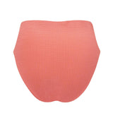 women's sailor red seersucker high waisted bikini bottom