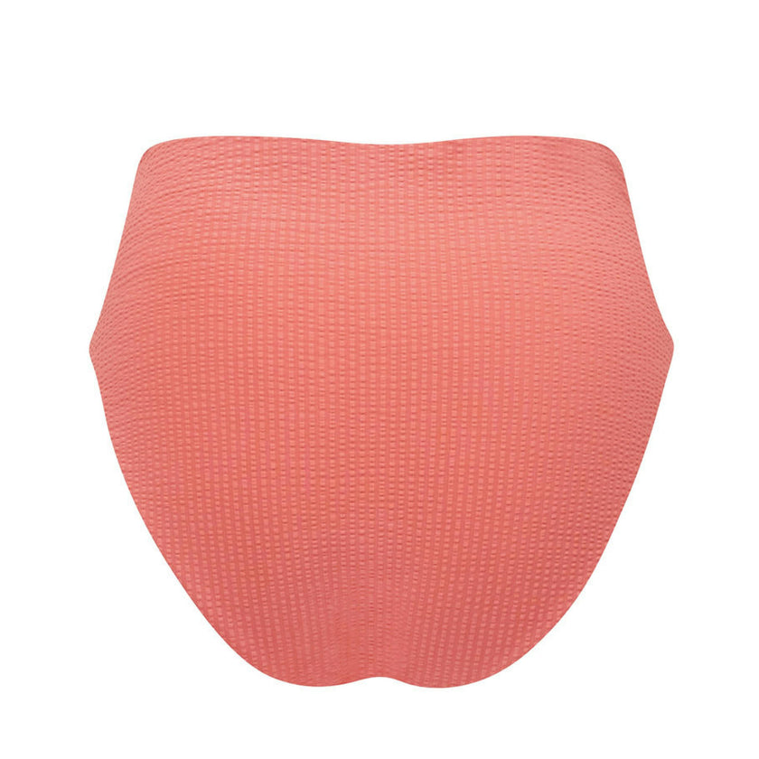 women's sailor red seersucker high waisted bikini bottom