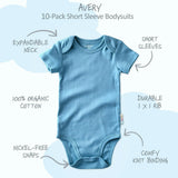 AVERY 10-Pack Short Sleeve Bodysuits