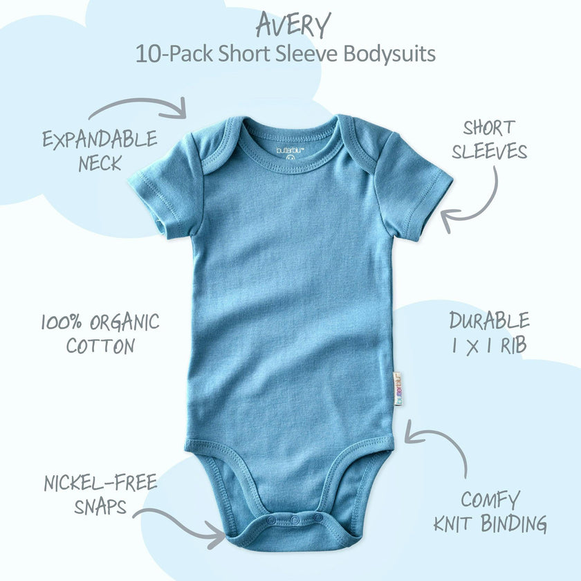 AVERY 10-Pack Short Sleeve Bodysuits