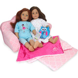 Sophia’s Plush Pink/White Moroccan Print Pull-Out Sofa/Bed Sized for 18" Dolls
