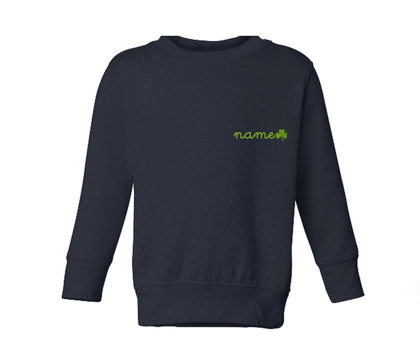 Shamrock Baby + Little Kid Classic Crewneck, Personalized