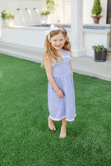 Eden Girls' Dress - Blue Stripes