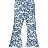High Waisted Flared Leggings in Block Flower