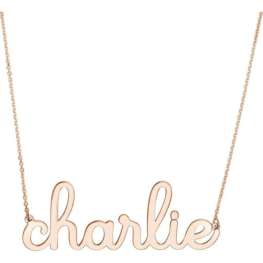 Doodle Script Nameplate Necklace